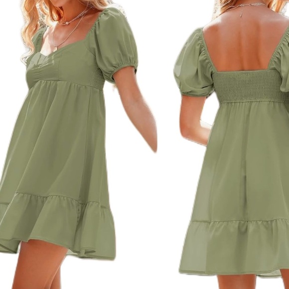 NWT Women’s Chiffon Peasant Bodice,Square & Sweetheart Neck Dress - Picture 4 of 6